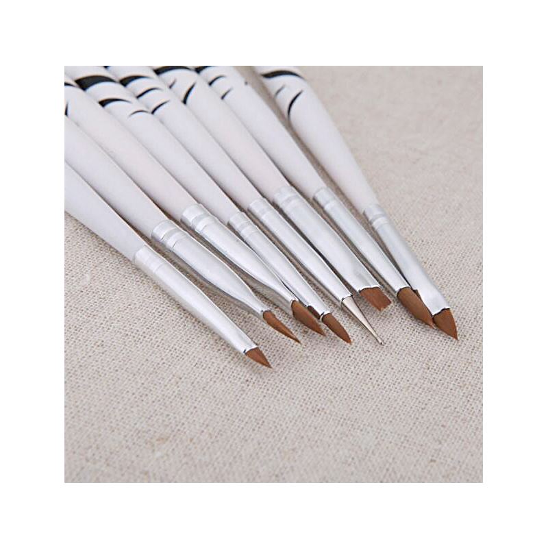 8pcs Zebra Print Short Handle Nail Art Brushes Set - Perfect for DIY Manicures, Salon Nail Designs & Professional Nail Artistry