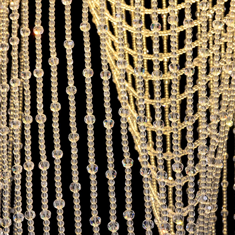 Crystal Tassel Chandelier for Staircase & Foyer - Elegant Lighting Fixture for Home Decor, Wedding, Dining Room & Entryway