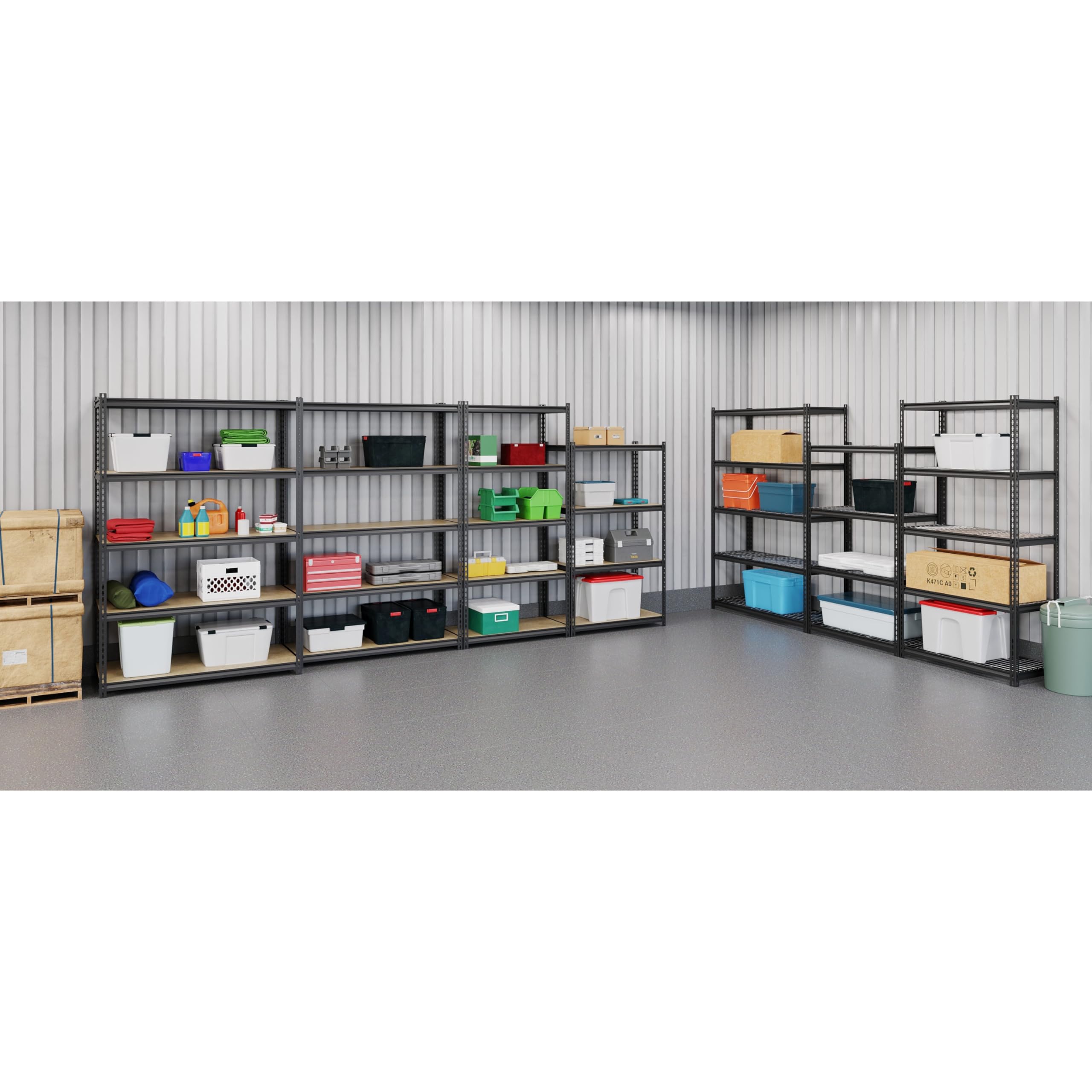 Heavy Duty Hirsh 2,300 Lb Capacity Iron Horse Shelving Unit - Industrial Strength Metal Storage Rack for Garage, Warehouse & Workshop Organization