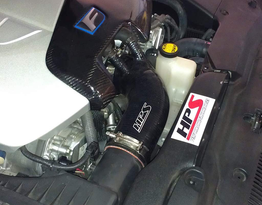 HPS Performance 18521-BLK Black Silicone Air Intake Hose (Post MAF Tube) - High Flow Replacement for Improved Engine Performance - Perfect for Car Enthusiasts & Performance Upgrades