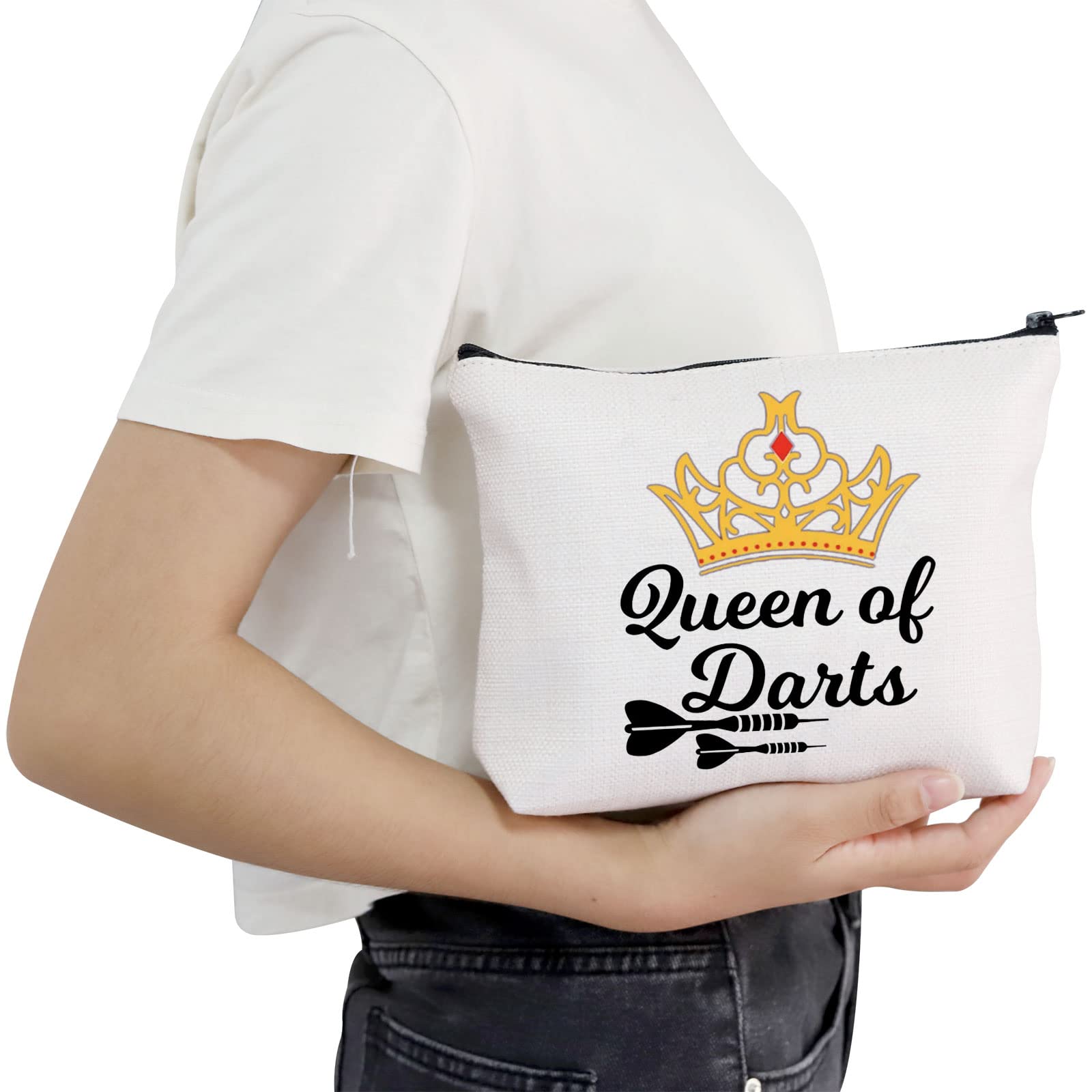 POFULL Dart Player Gift Set - Premium Darts Game Accessories for Dart Enthusiasts & Teams - Queen of Darts Cosmetic Bag - Perfect for Tournaments, Practice & Dart Lover Gifts