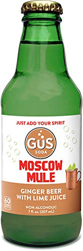 GuS Soda Moscow Mule Cocktail Mixer - 7 oz (Pack of 12 Glass Bottles) - Perfect for Parties, Bars & Home Mixology