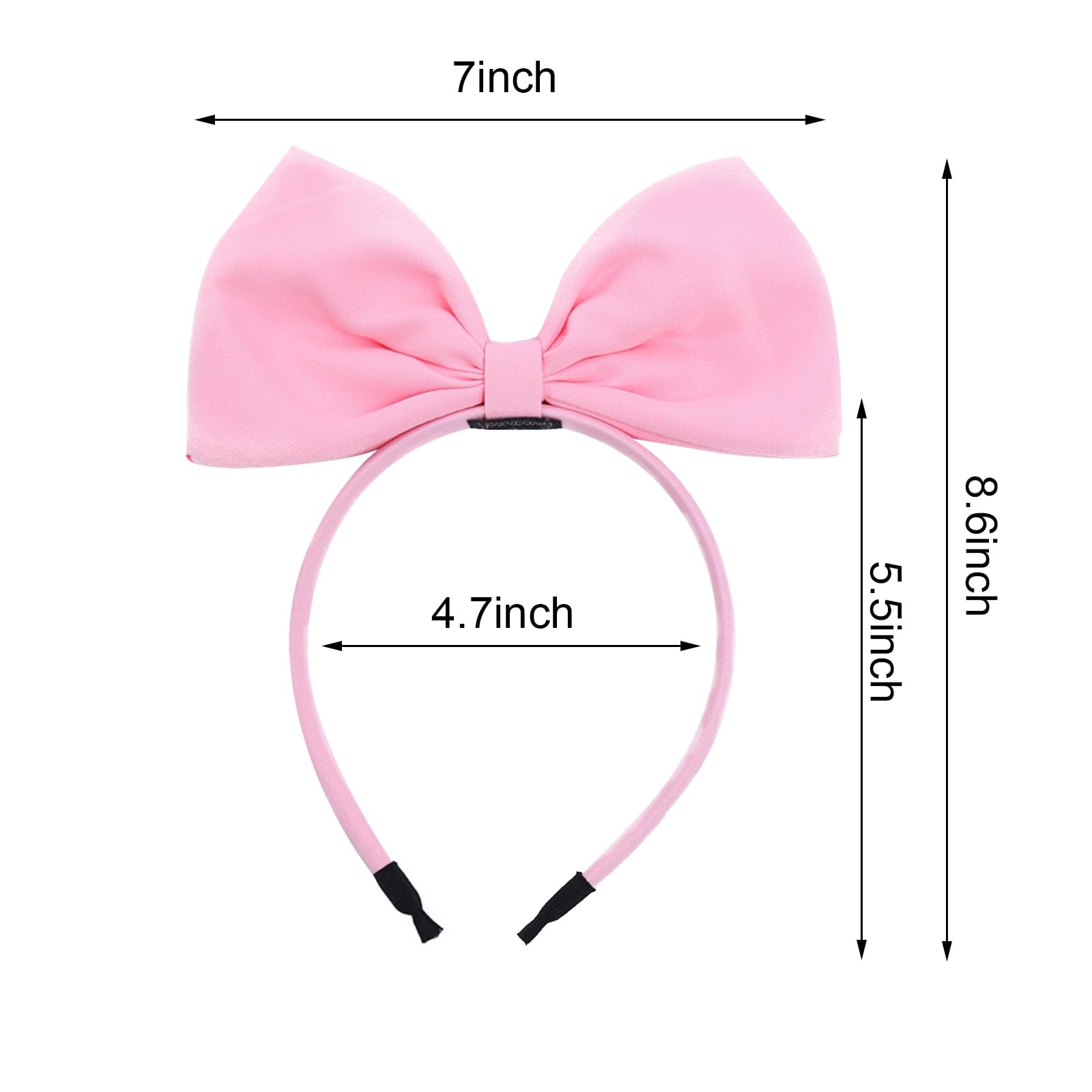 Pink Bow Headband for Women & Girls - Non-Slip Hair Accessories for Party & Holidays