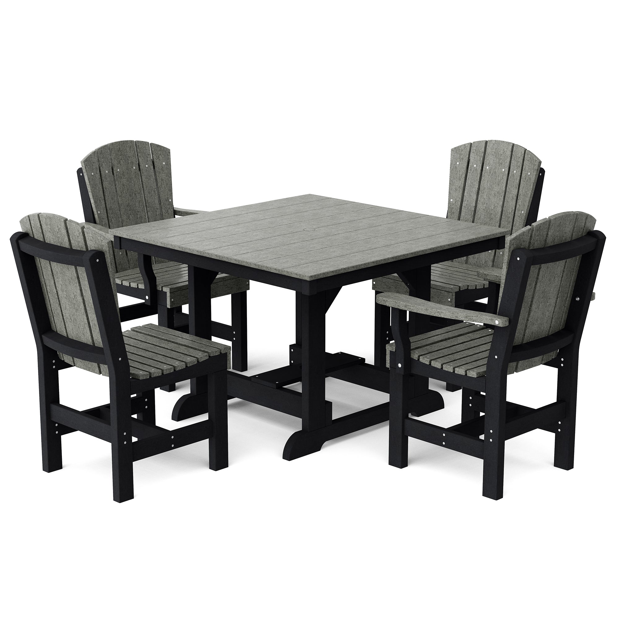 Heritage 5-Piece 44x44 Inch Square Outdoor Dining Set with Cushions - Perfect for Patio, Garden, and Backyard Entertaining