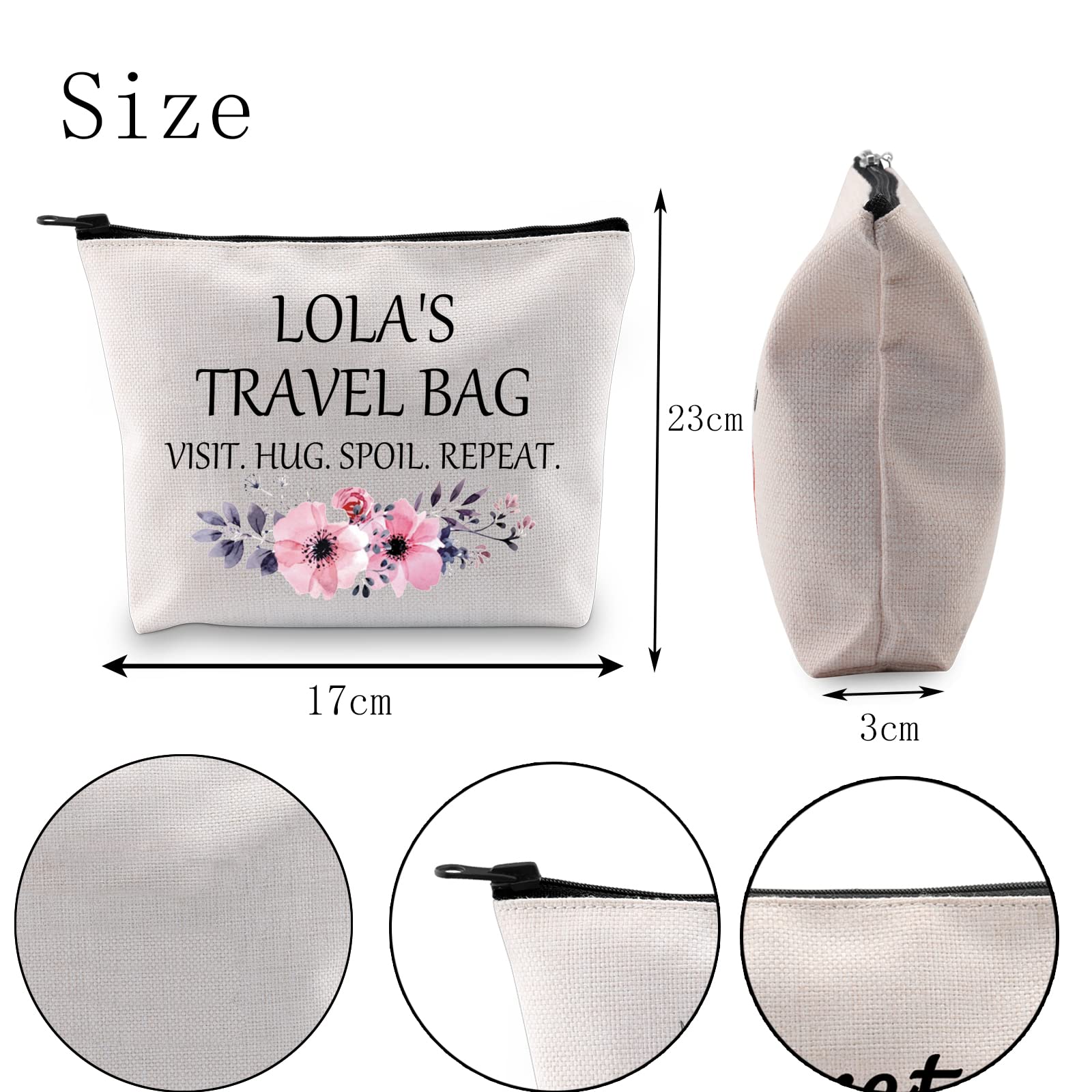 **POFULL Lola’s Travel Bag – Best Birthday Gift for Lola, Cosmetic Pouch with 