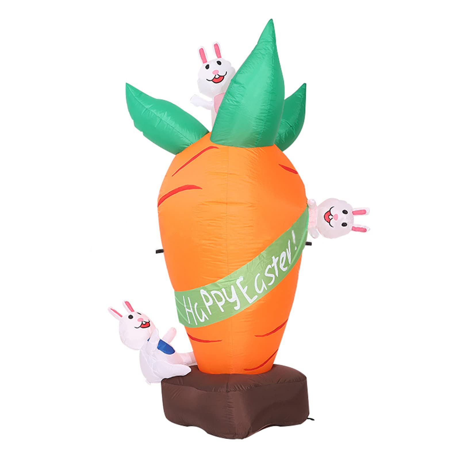 HYLOOD 5.9FT Easter Inflatable Decorations - LED Light Up Bunny & Carrot Yard Inflatables for Easter Party, Garden, Lawn Decor | Outdoor Holiday Celebration Decor