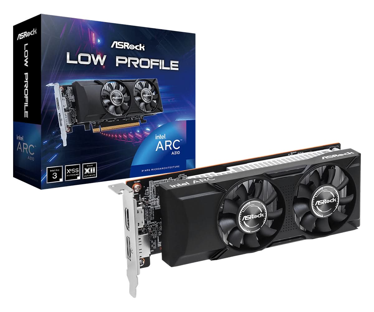 ASRock Intel Arc A310 Low Profile 4GB GDDR6 Graphics Card - Compact GPU for SFF PCs, Home Theater & Light Gaming | Desktop Video Card for 4K Streaming, Multimedia & Office Work