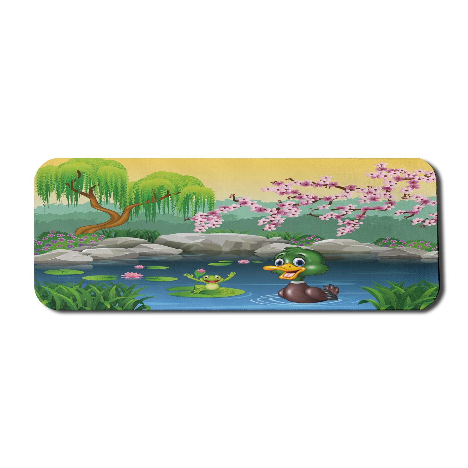 Ambesonne Cartoon Mouse Pad with Lake Pond Design - Non-Slip Rubber Gaming Mousepad (31