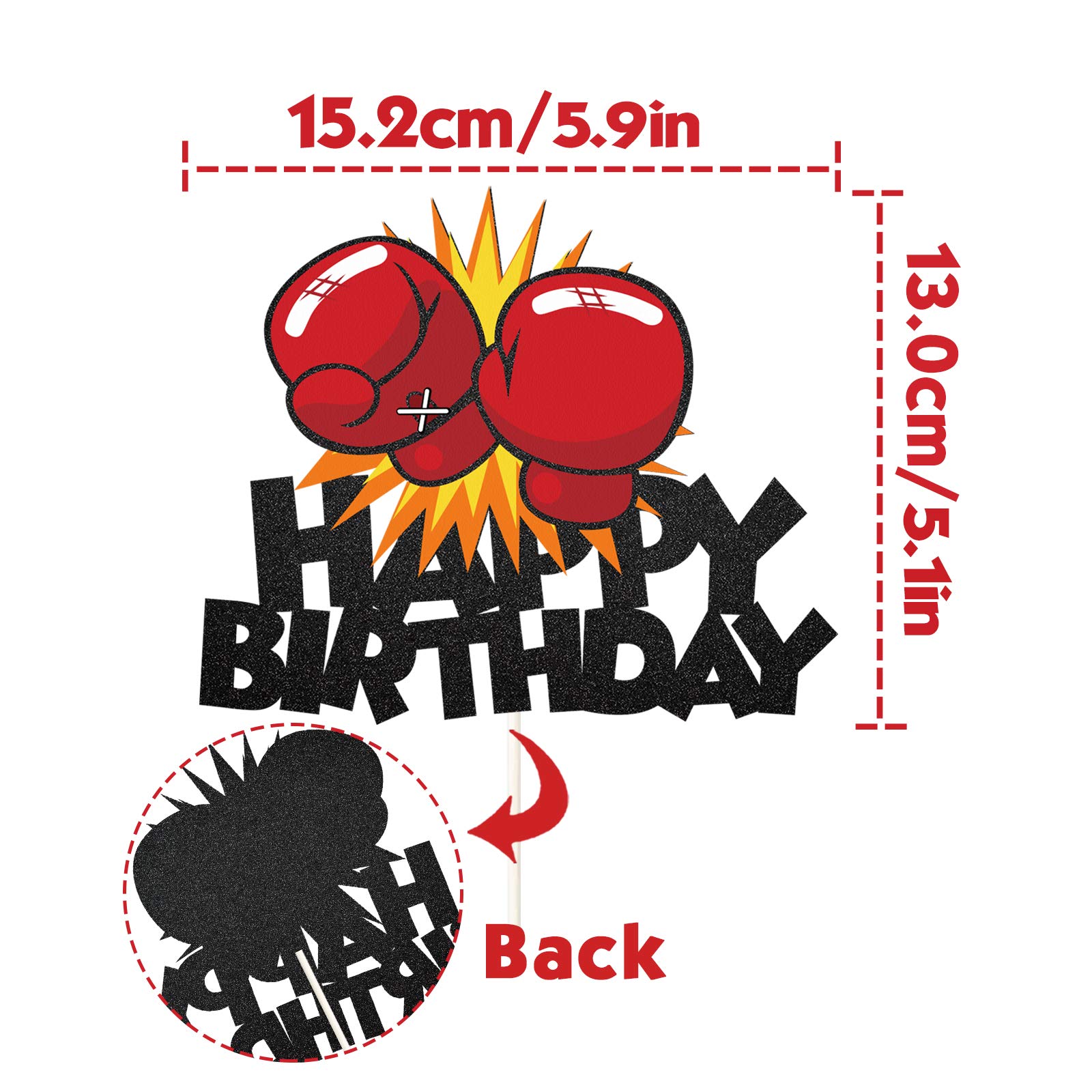Boxing Happy Birthday Cake Topper - Sports Theme Party Decorations for Wrestling Baby Showers & Birthday Celebrations - Perfect for Cake Decorating and Themed Party Supplies
