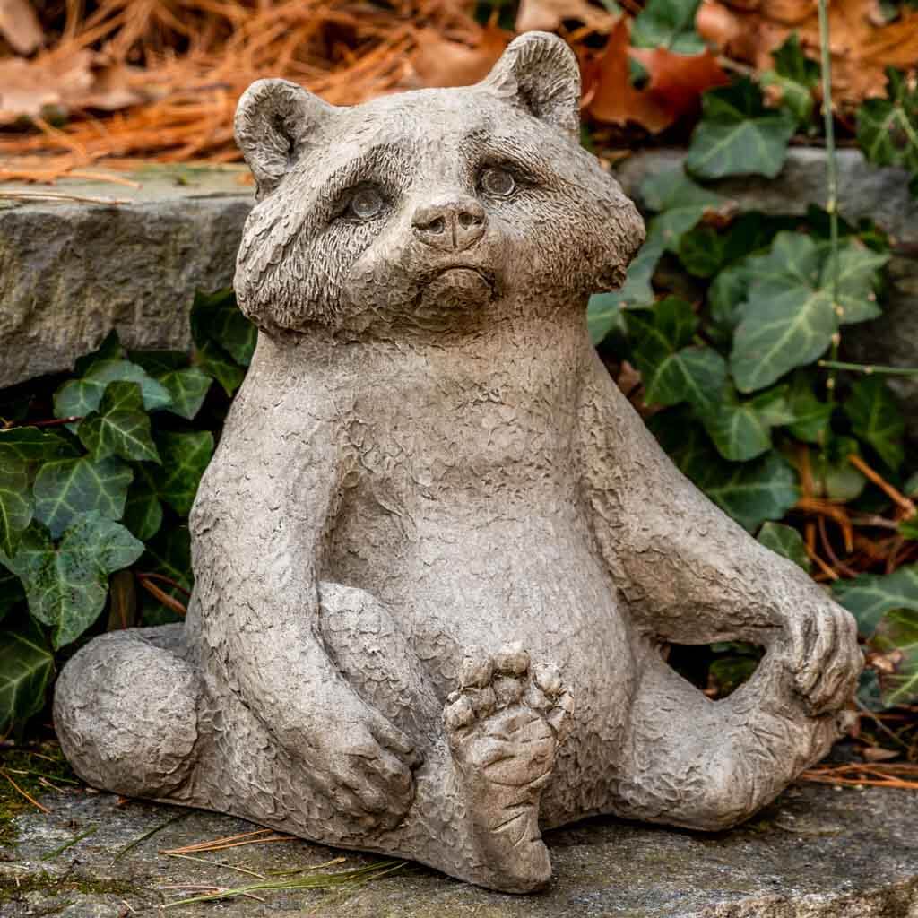 Campania International Ricky Racoon Garden Statue - Outdoor Animal Decor for Patio, Lawn & Garden Decorations