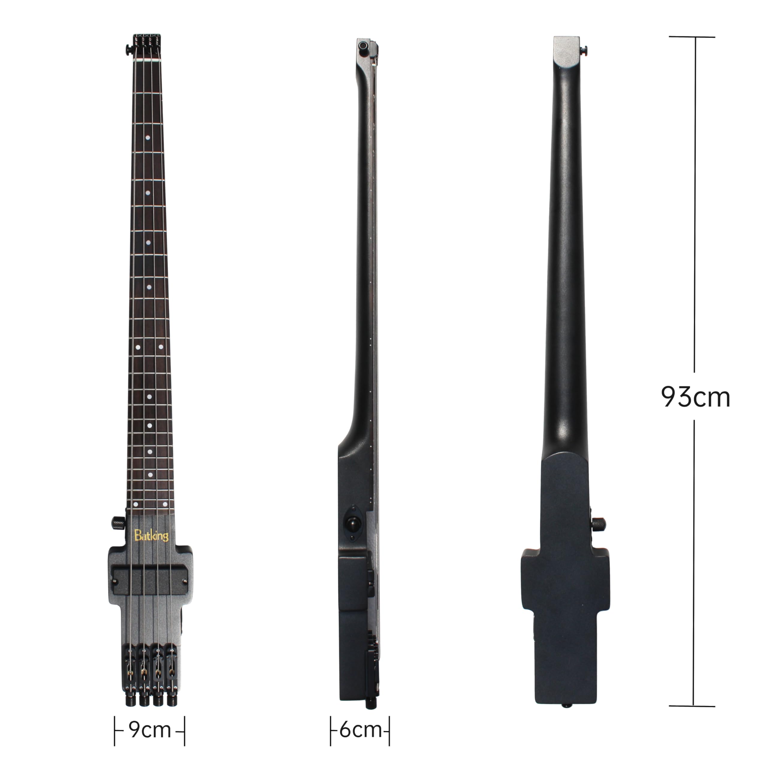 Headless 4-String Electric Bass Guitar with Gig Bag, Truss Rod & Cable - Perfect for Travel, Practice & Live Performances