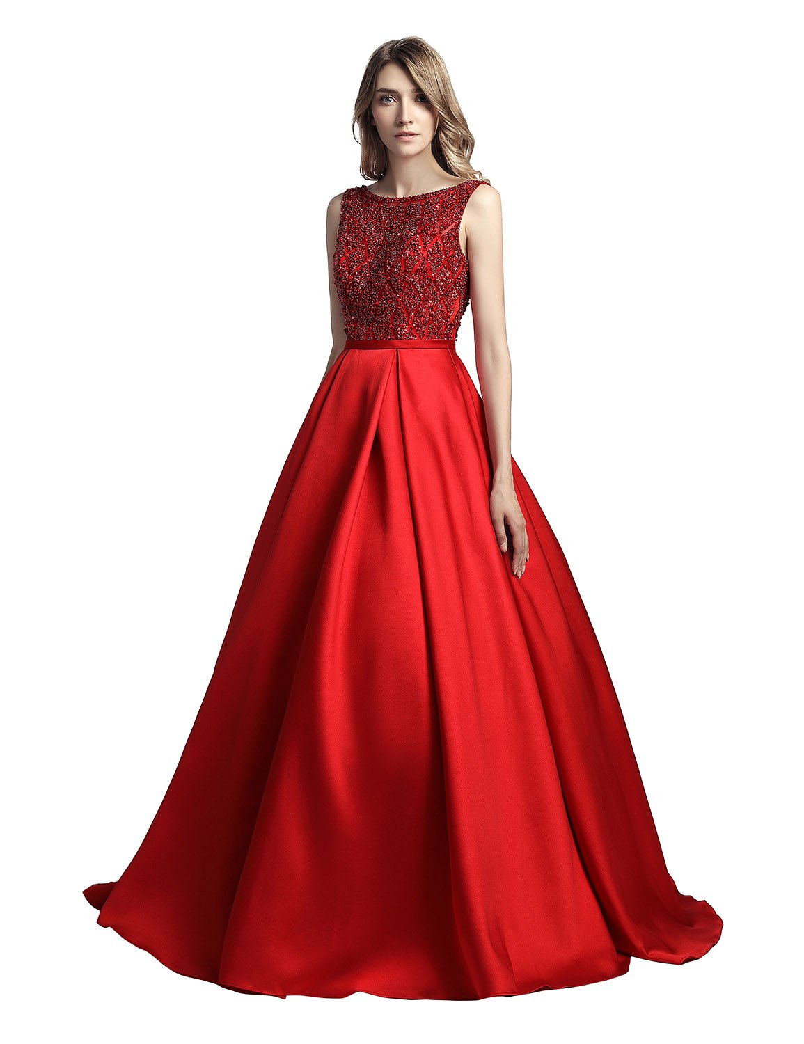 Sarahbridal Women's Prom Evening Dresses Long Beaded Pearls Wedding Party Ball Gowns - Elegant Formal Gowns for Homecoming, Quinceañera & Special Occasions