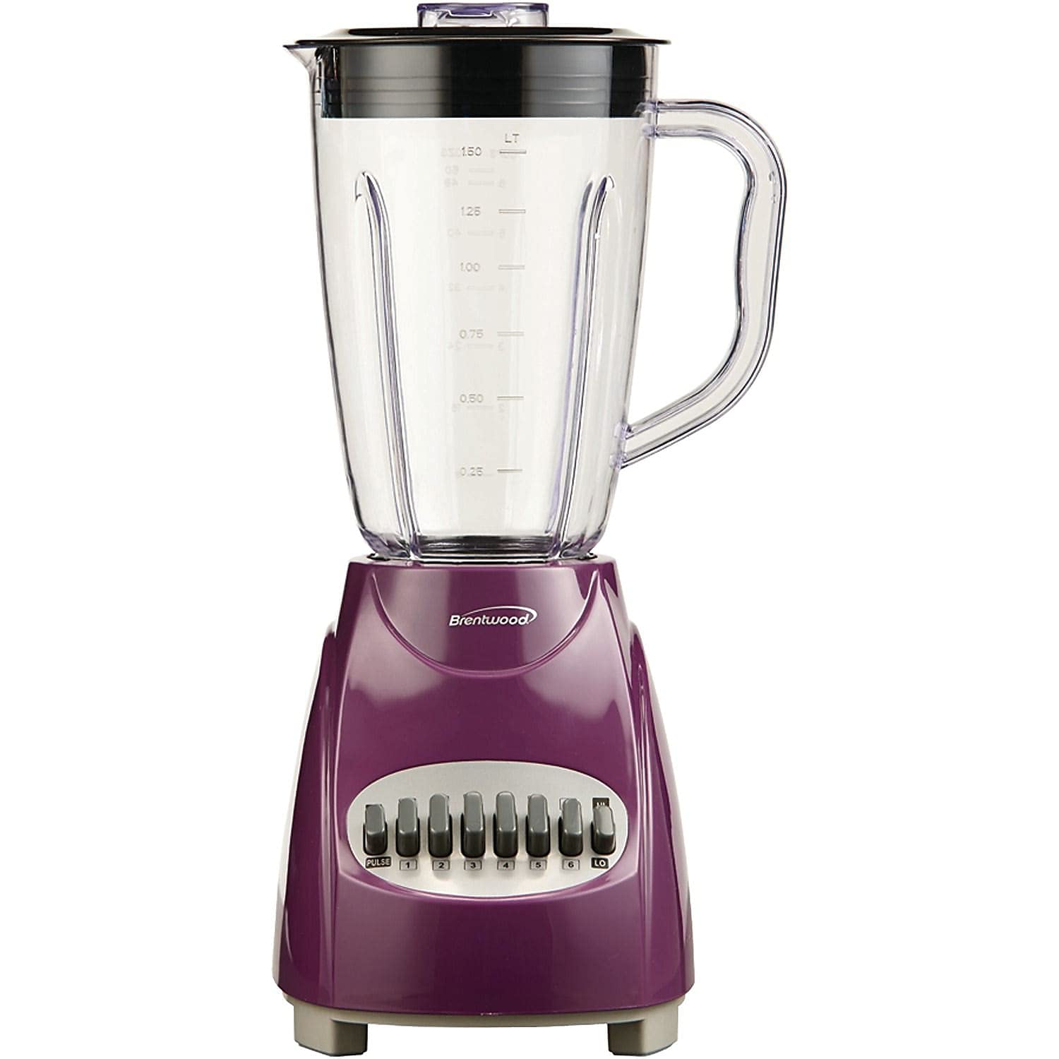 Brentwood JB-220PR 12-Speed Blender with Pulse Function - 64oz BPA-Free Plastic Jar, Purple - Perfect for Smoothies, Shakes & Food Prep in Home Kitchen