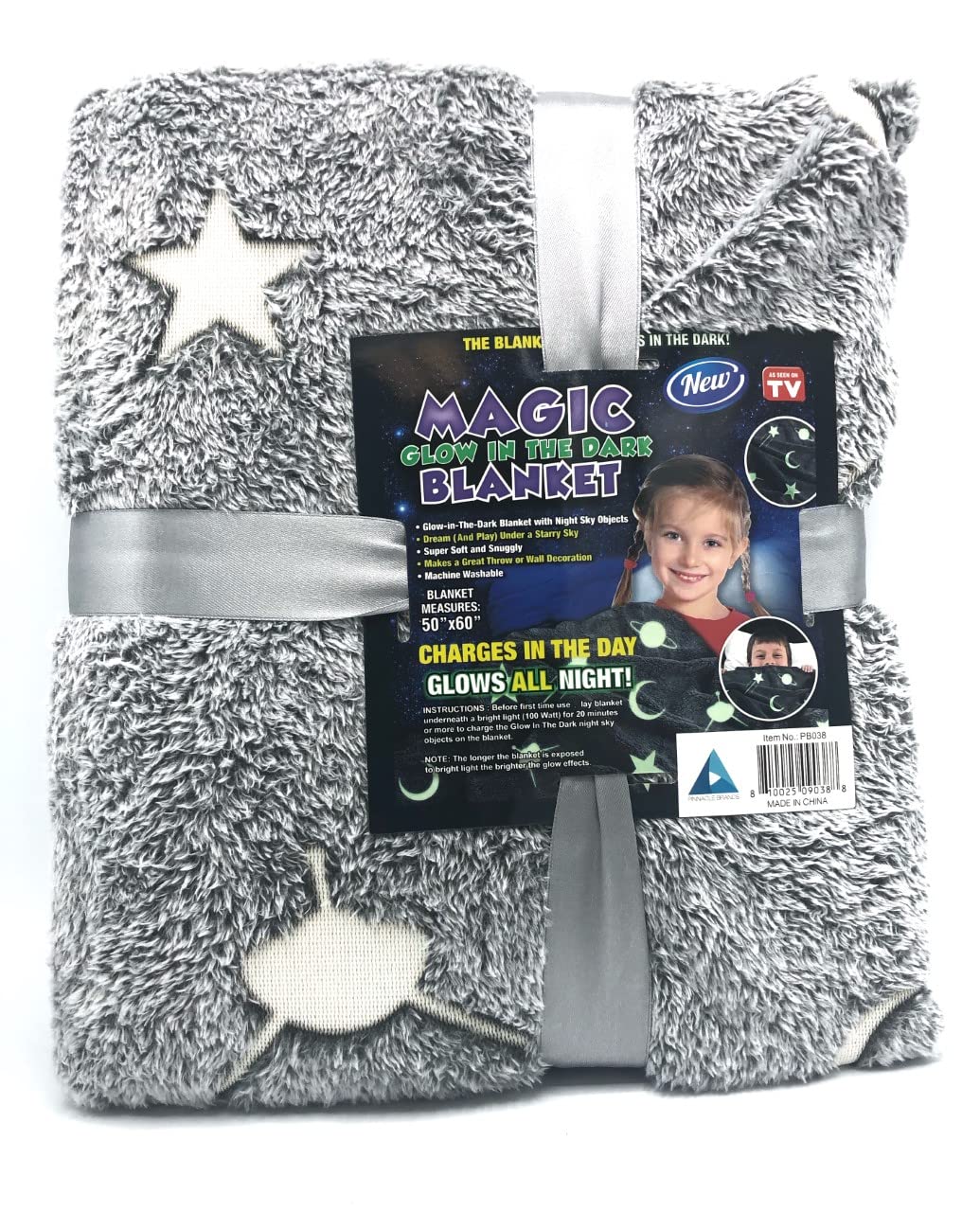 Magic Glow in The Dark Blanket - Premium Luminous Throw for Adults & Kids | Perfect for Movie Nights, Camping & Bedtime | As Seen on TV