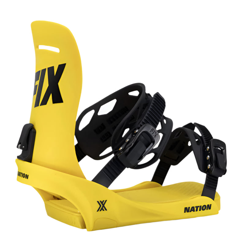 Fix Nation 2025 Snowboard Bindings - High-Performance Adjustable Snowboard Bindings for All-Mountain & Freestyle Riding | Perfect for Men & Women Snowboarders