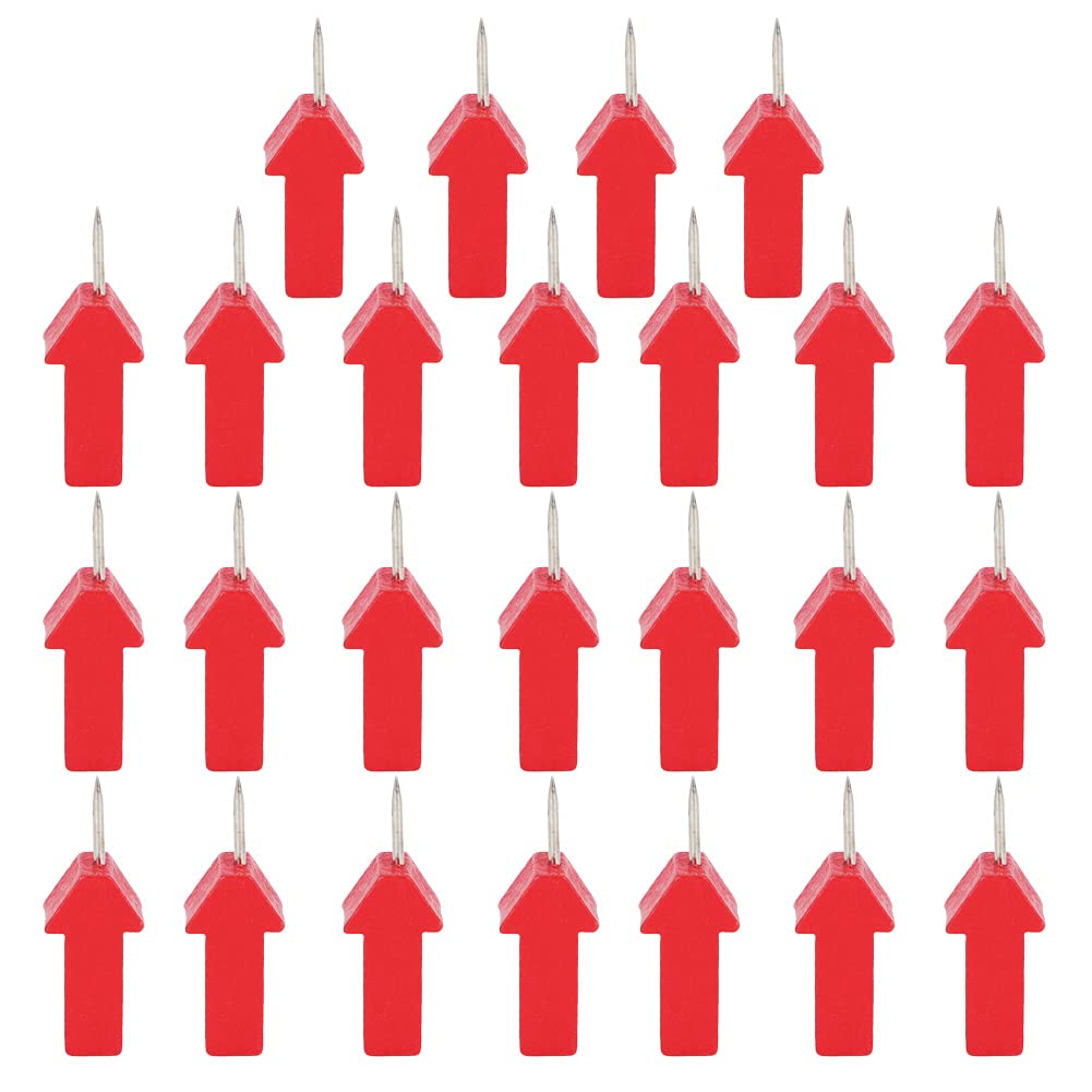 Premium Red Arrow Push Pins - Decorative Map Shaped Thumb Tacks for Office, School & Bulletin Boards - Photo Fixing Nail for Experiments & DIY Projects