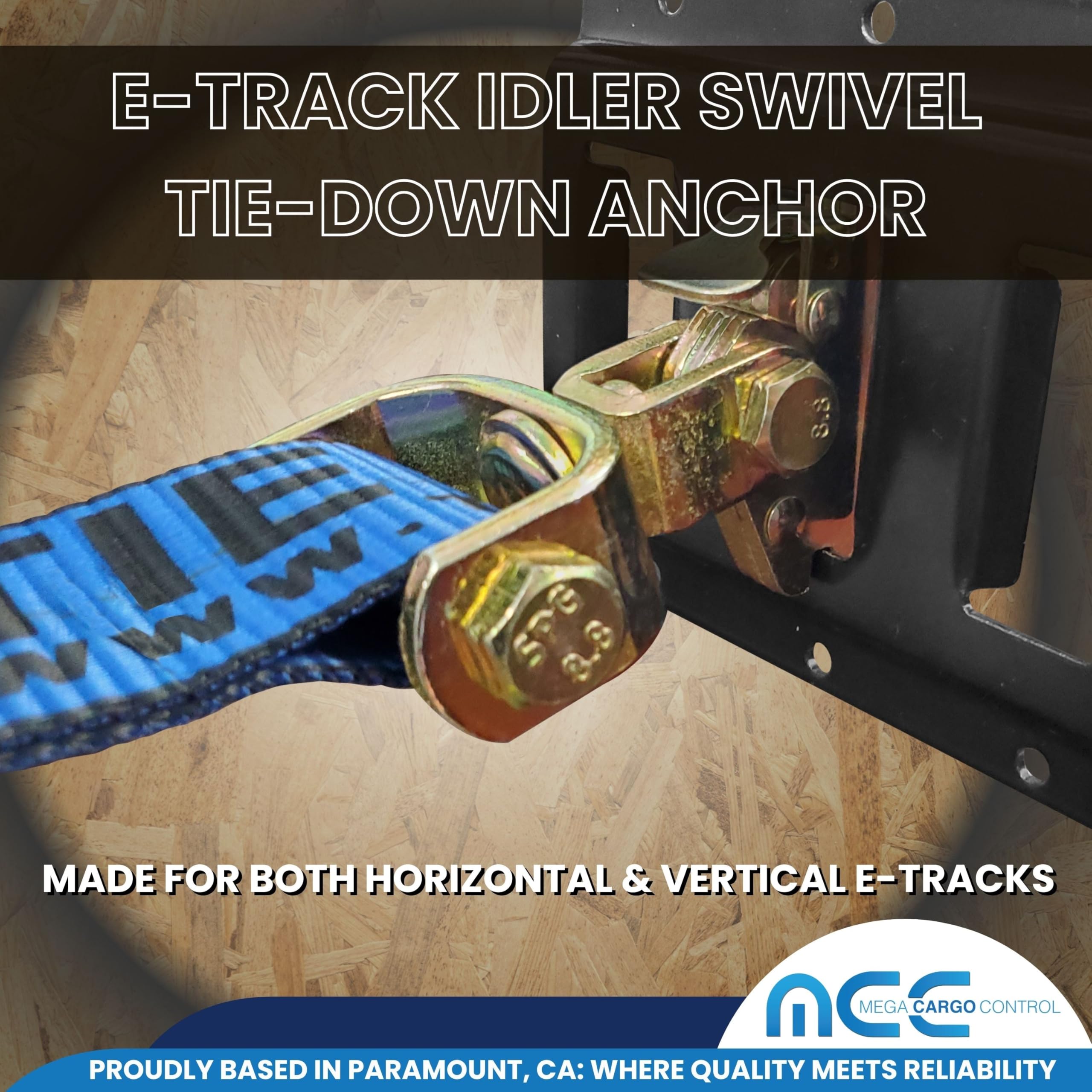 50 Pack Heavy Duty E-Track Roller Idler Swivel Fitting - Secure Tie Down Anchors for E Track Ratchet Straps, Wheel Straps & Cargo Control - Perfect for Trailers, Trucks, ATV, UTV, Flatbeds & Enclosed Trailers - Durable Transport & Towing Solution