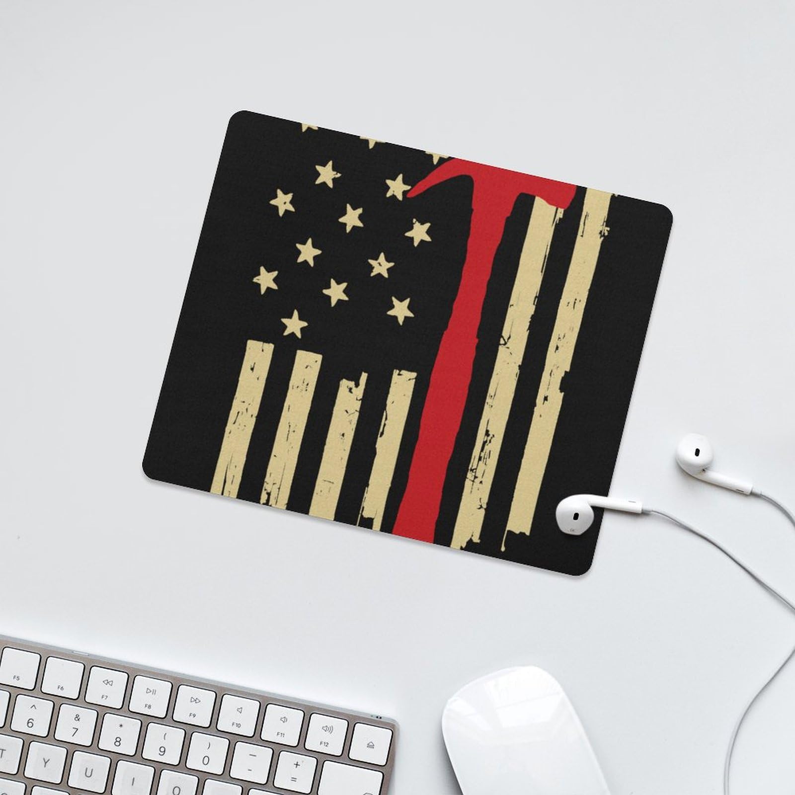 USA Carpenter Flag Mouse Pad - Durable, Non-Slip, Waterproof Gaming Mouse Mat for Home & Office (18x22cm) - Perfect for Gamers, Designers & Computer Workstations