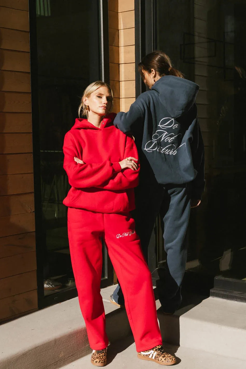 Comfortable Do Not Disturb Sweatpants for Women - Soft Red Lounge Pants for Relaxing at Home, Yoga, and Sleep