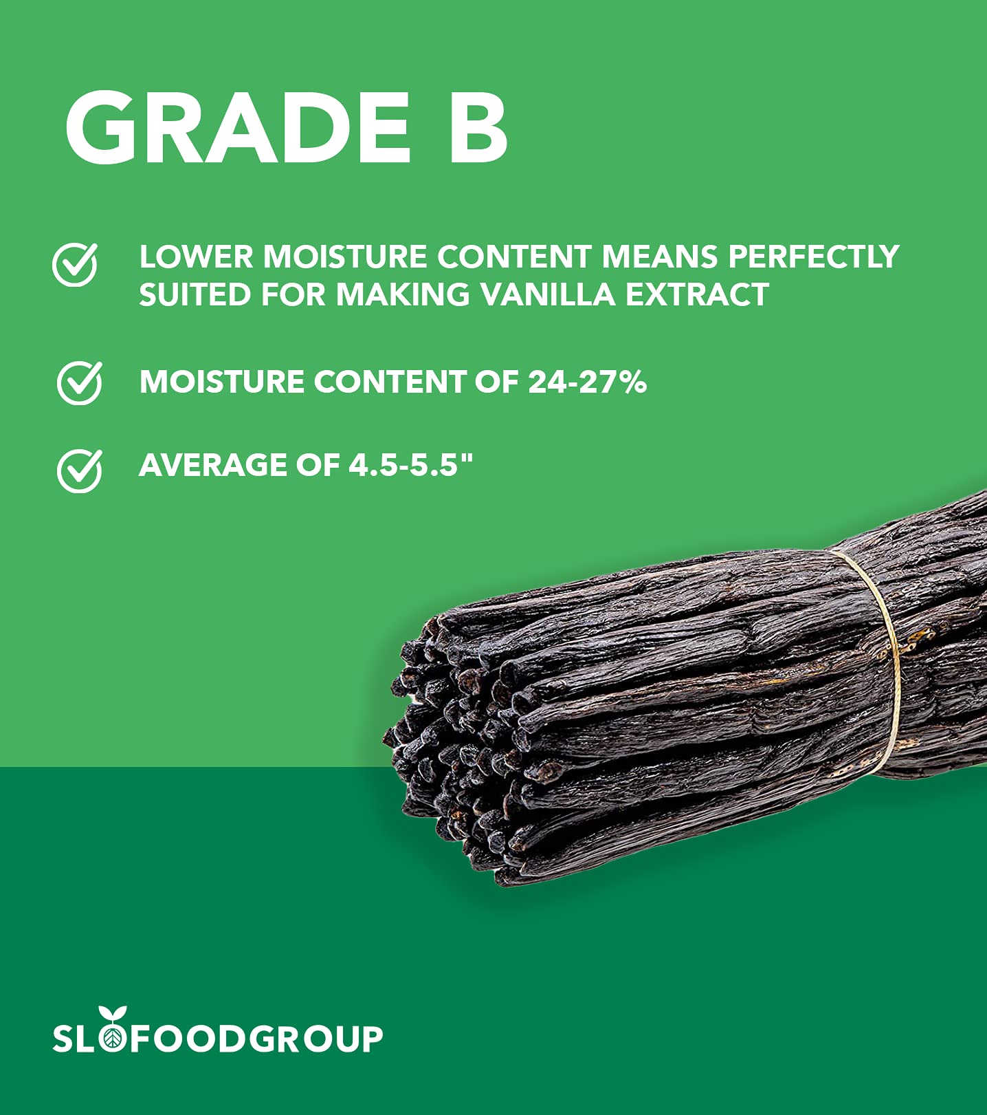 Premium Madagascar Bourbon Vanilla Beans - Grade B Vanilla Pods (35 Count) for Baking, Cooking & Homemade Vanilla Extract - Ideal for Desserts, Ice Cream & Cocktails