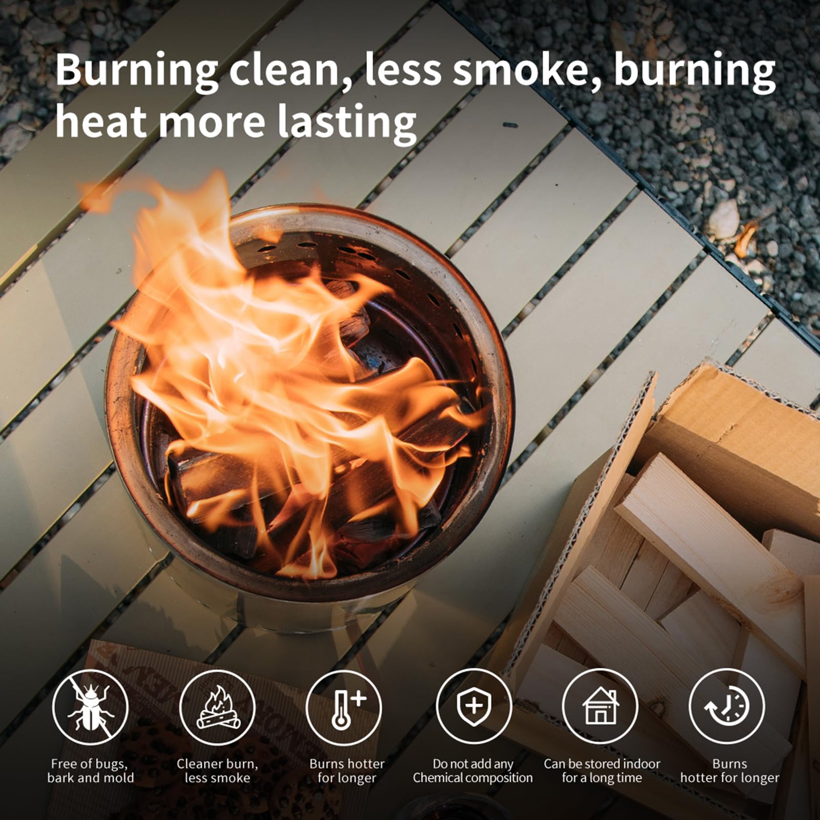 5'' Mini Kiln-Dried Pine Firewood for Solo Stove - Perfect for Mesa, Mesa XL, Tabletop Fire Pits, Wood Stoves & Pizza Ovens | Camping, Backyard Bonfires & Outdoor Cooking Accessories