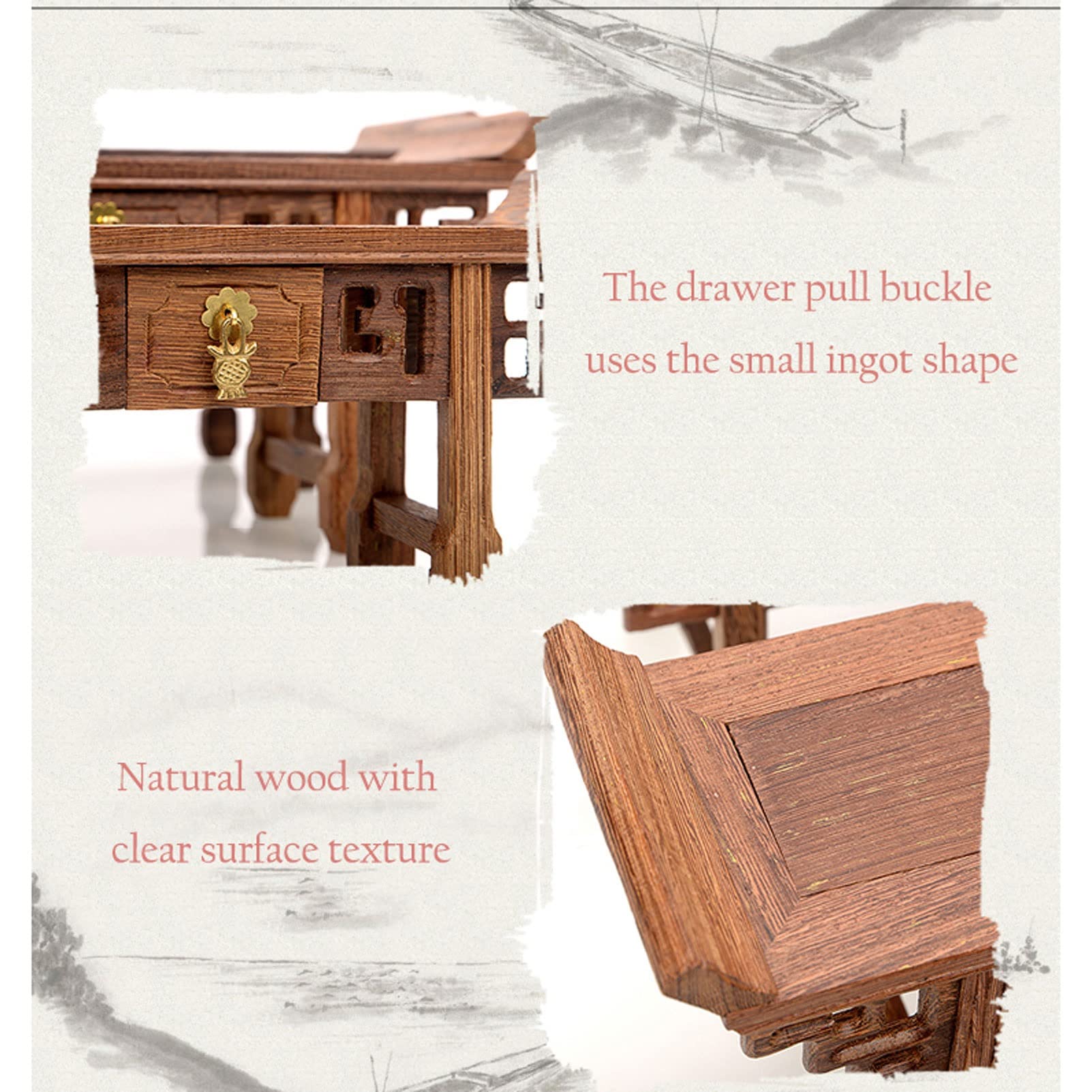 QIANWAN Wooden Shrine Table with Drawer - Medium Size Altar Table for Prayer & Meditation, Storage Statue Stand, Puja Mini-Furniture - Perfect for Home Temple, Spiritual Practice & Sacred Space Decoration