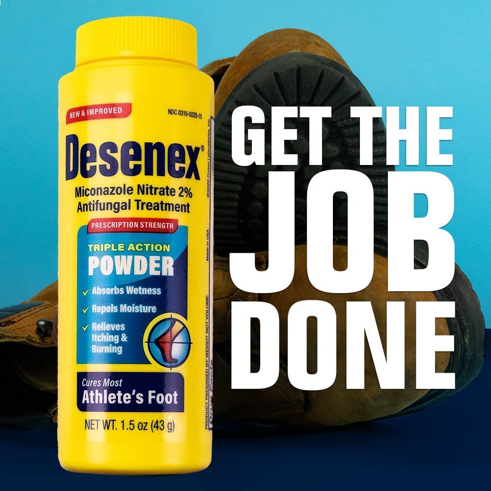 Desenex Antifungal Foot Powder for Athlete's Foot Treatment - 1.5 oz Travel Size (Pack of 3) - Relieves Itching & Odor - Perfect for Gym, Hiking & Sports Shoes