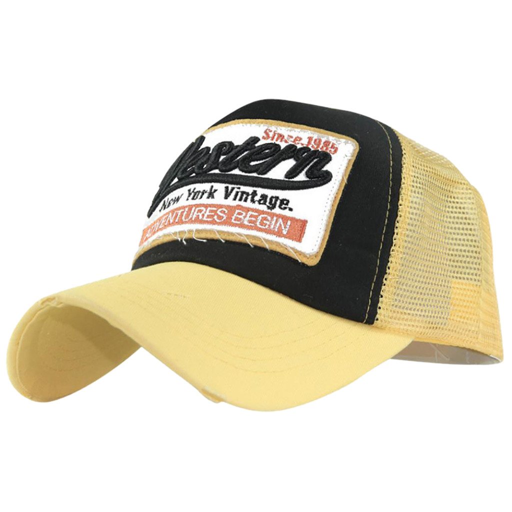 Adjustable Mesh Baseball Cap for Men & Women - Unisex Embroidery Couples Hat, Hip Hop Style & Beach Trucker Hat | Perfect for Outdoor Sports, Casual Wear & Summer Fashion