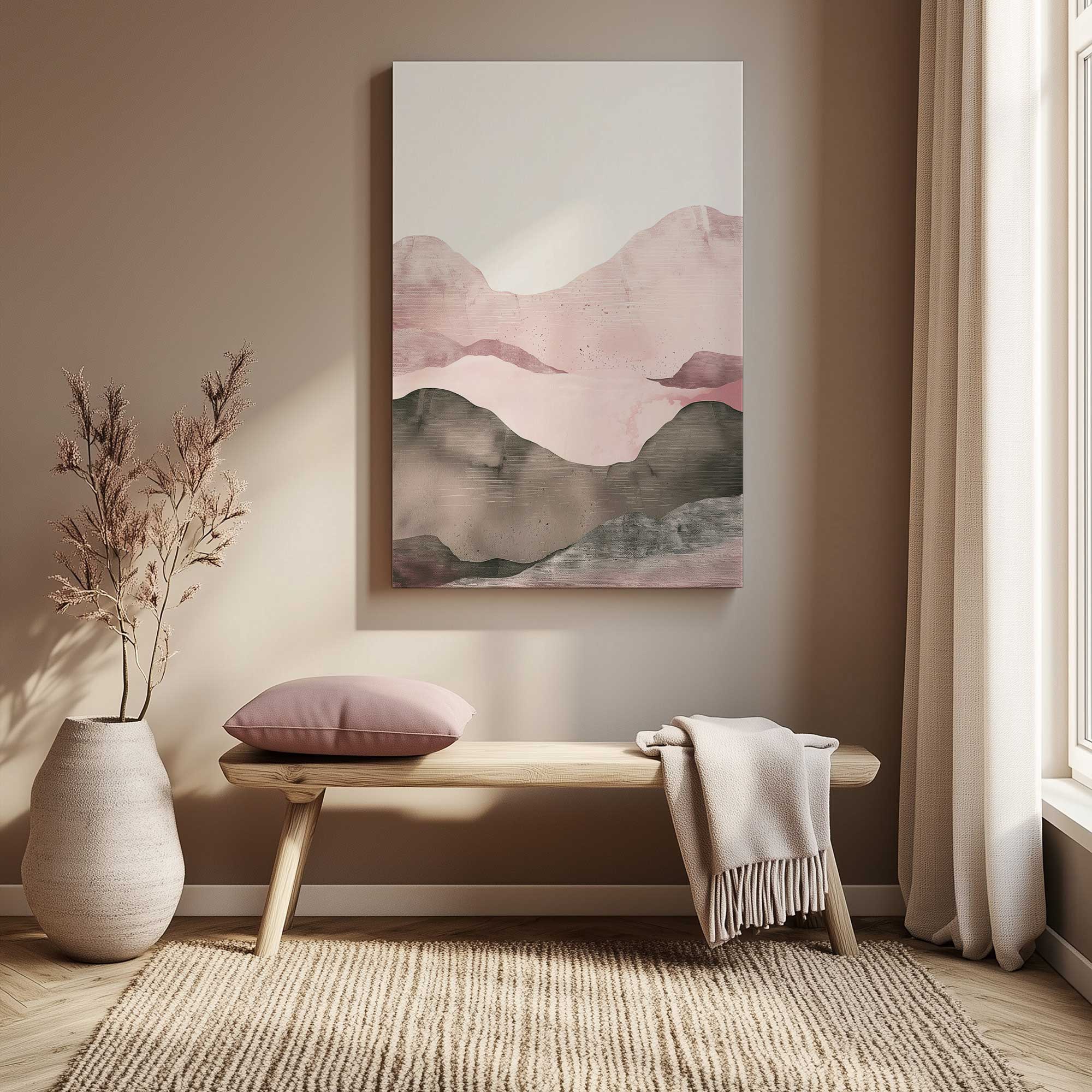 Ametrine Dusk Canvas Wall Art Print - Vibrant Sunset Landscape Painting for Living Room, Bedroom & Office Decor