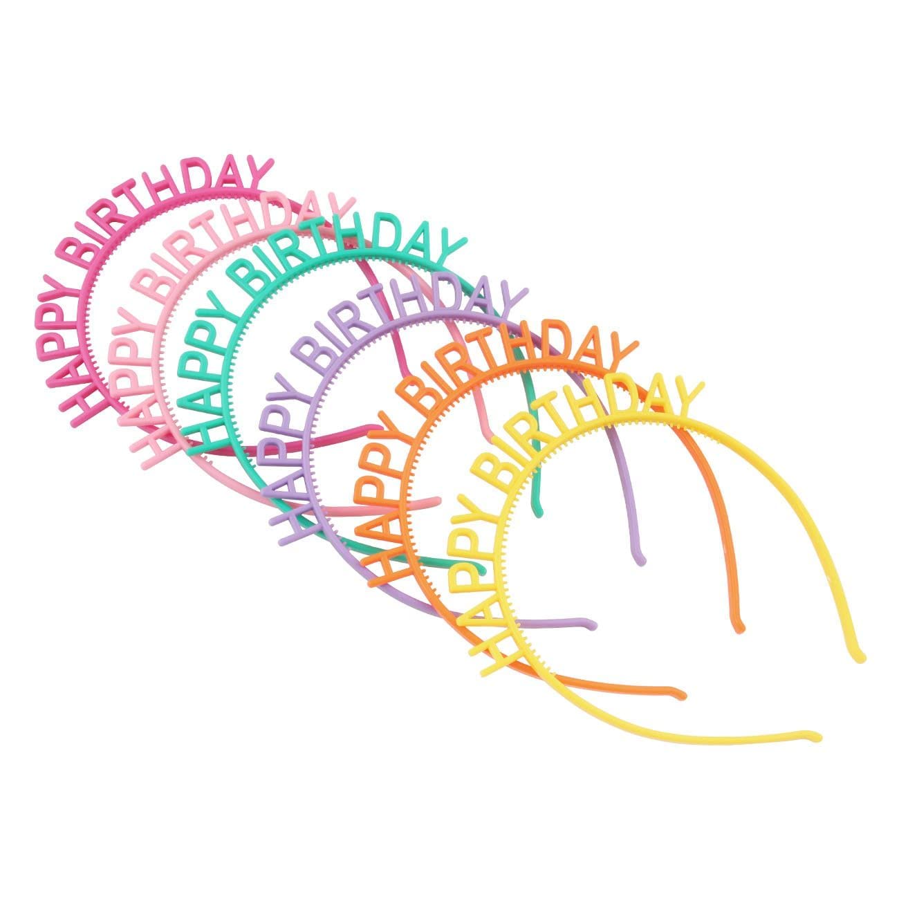 Candygirl 6-Piece Birthday Headbands Set - Happy Birthday Tiara Crowns for Girls, Women & Party Supplies | Perfect for Birthday Parties, Baby Showers & Celebrations
