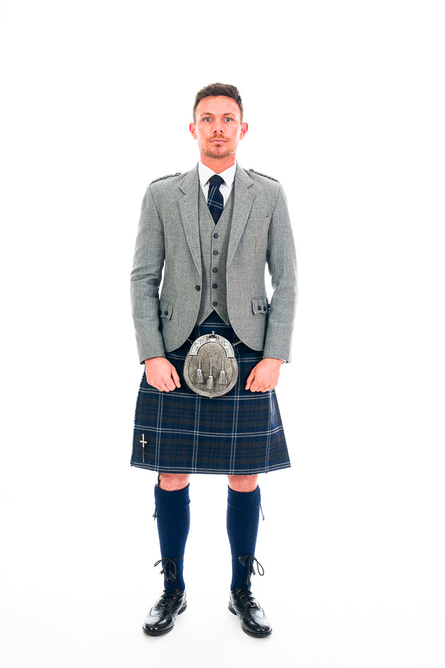 Light Grey Crail Kilt Outfit - Modern Crail Collection | Perfect for Weddings, Scottish Events & Formal Occasions
