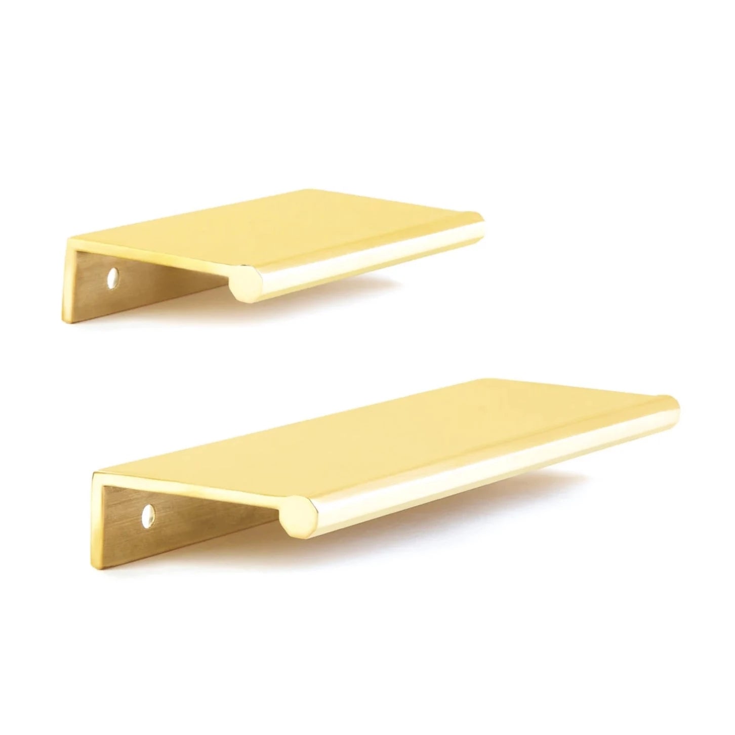 Vintage Unlacquered Brass Porter Edge Drawer Pulls - Classic Cabinet Hardware for Kitchen & Bathroom Renovation - Perfect for Farmhouse, Industrial & Traditional Style Home Decor