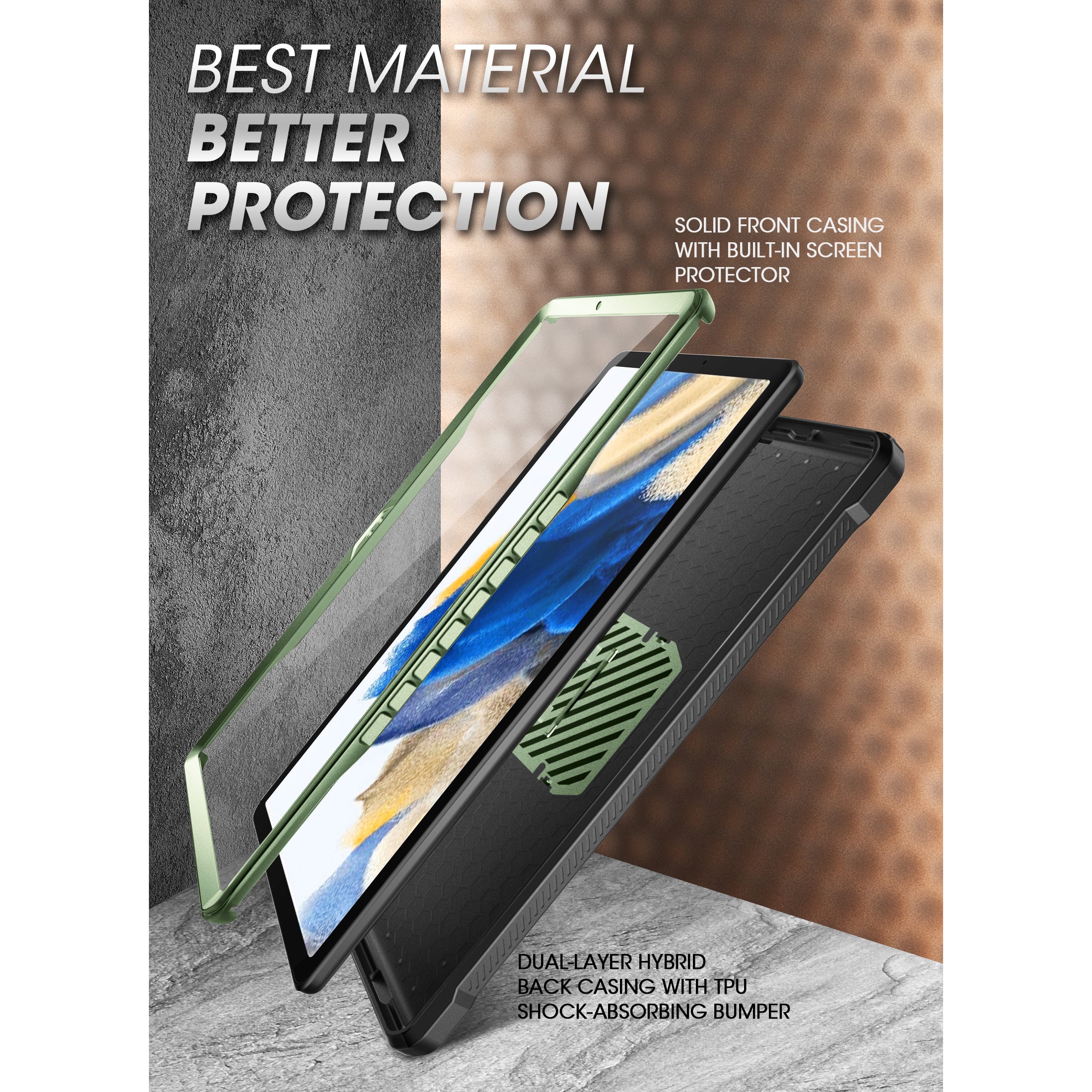 Samsung Galaxy Tab A8 10.5 Inch Tablet Case (2022 Model) - Unicorn Beetle PRO Heavy Duty Full Body Protective Cover in Dark Green | Perfect for Kids, Travel & Outdoor Use