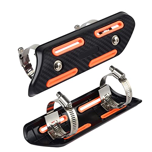 High-Performance Motorcycle Heat Shield - Exhaust Pipe Cover with Heat Insulation for Dual Sport, ATV, Scooter & Offroad Bikes (Orange) - Protect Your Ride from Overheating on Long Trips & Offroad Adventures
