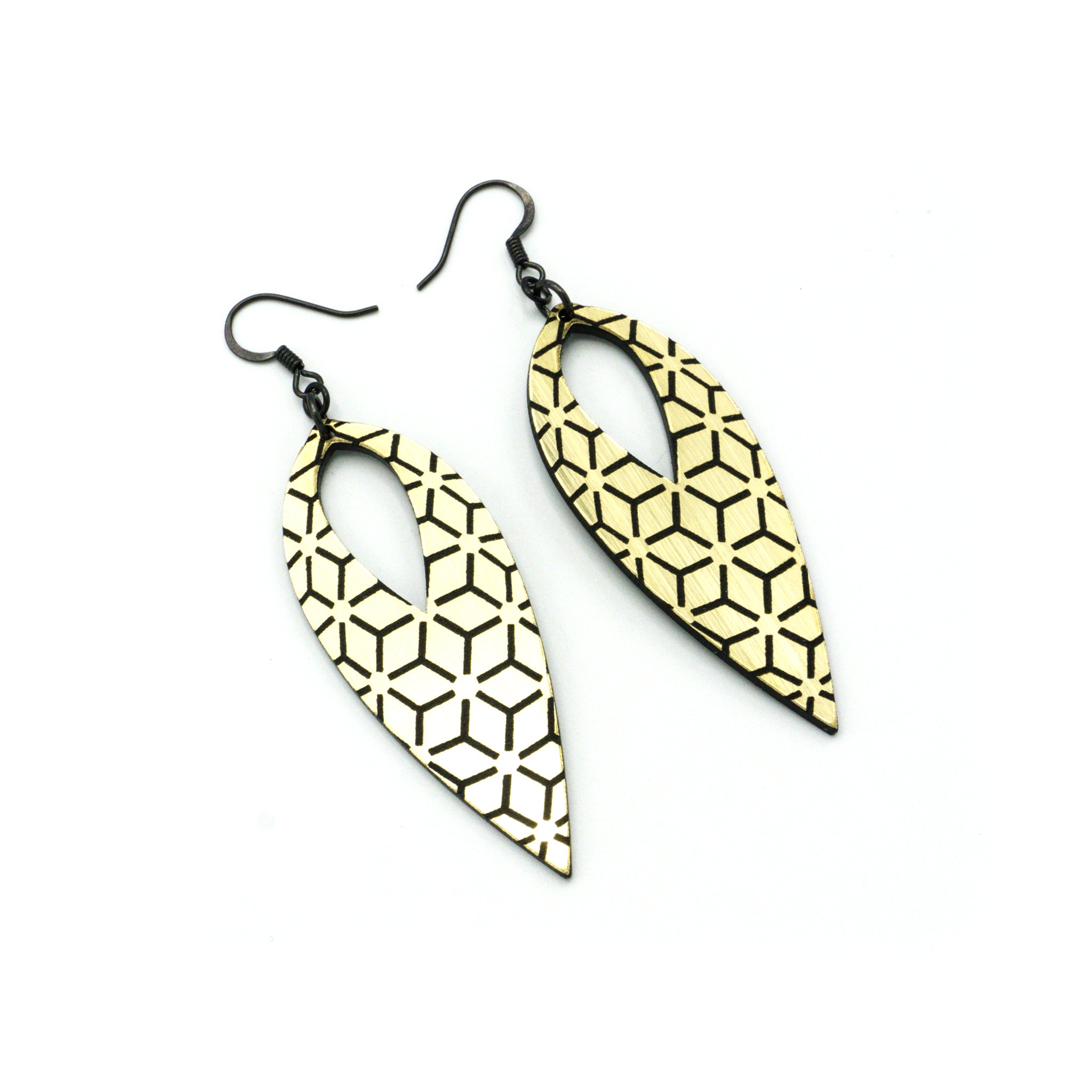 Nativas 25-Pack Acrylic Earrings - Brushed Gold & Black Hoop Earrings for Women, Trendy Dangle Earrings for Parties, Work, and Everyday Wear