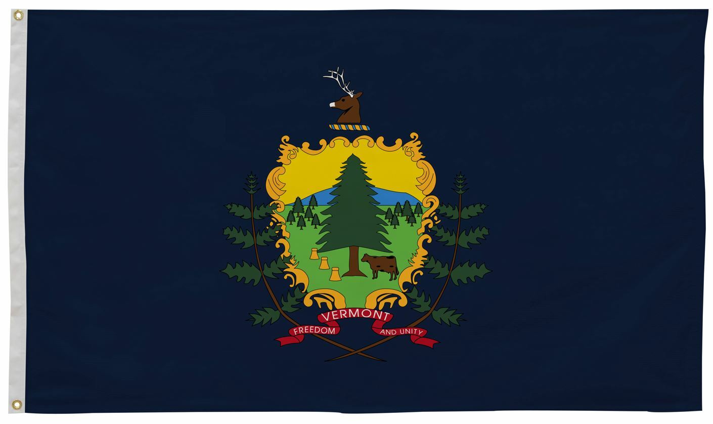 Vermont State Flag 2' x 3' - Durable Printed Nylon Outdoor/Indoor Flag for Home, Garden, and Patriotic Decor