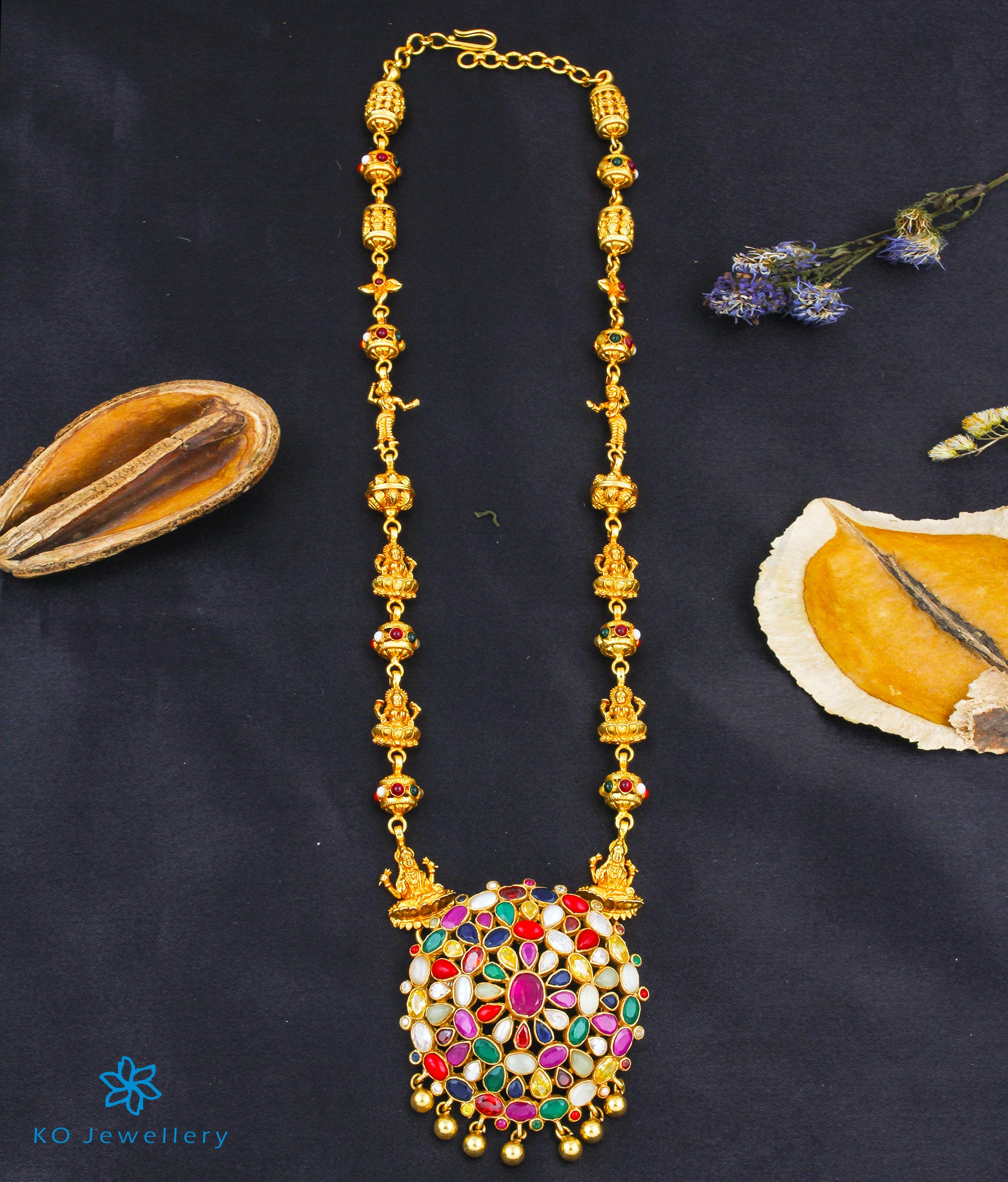 Authentic Akriti Silver Navratna Necklace - Genuine Gemstone Jewelry for Women - Perfect for Weddings, Festivals & Spiritual Occasions