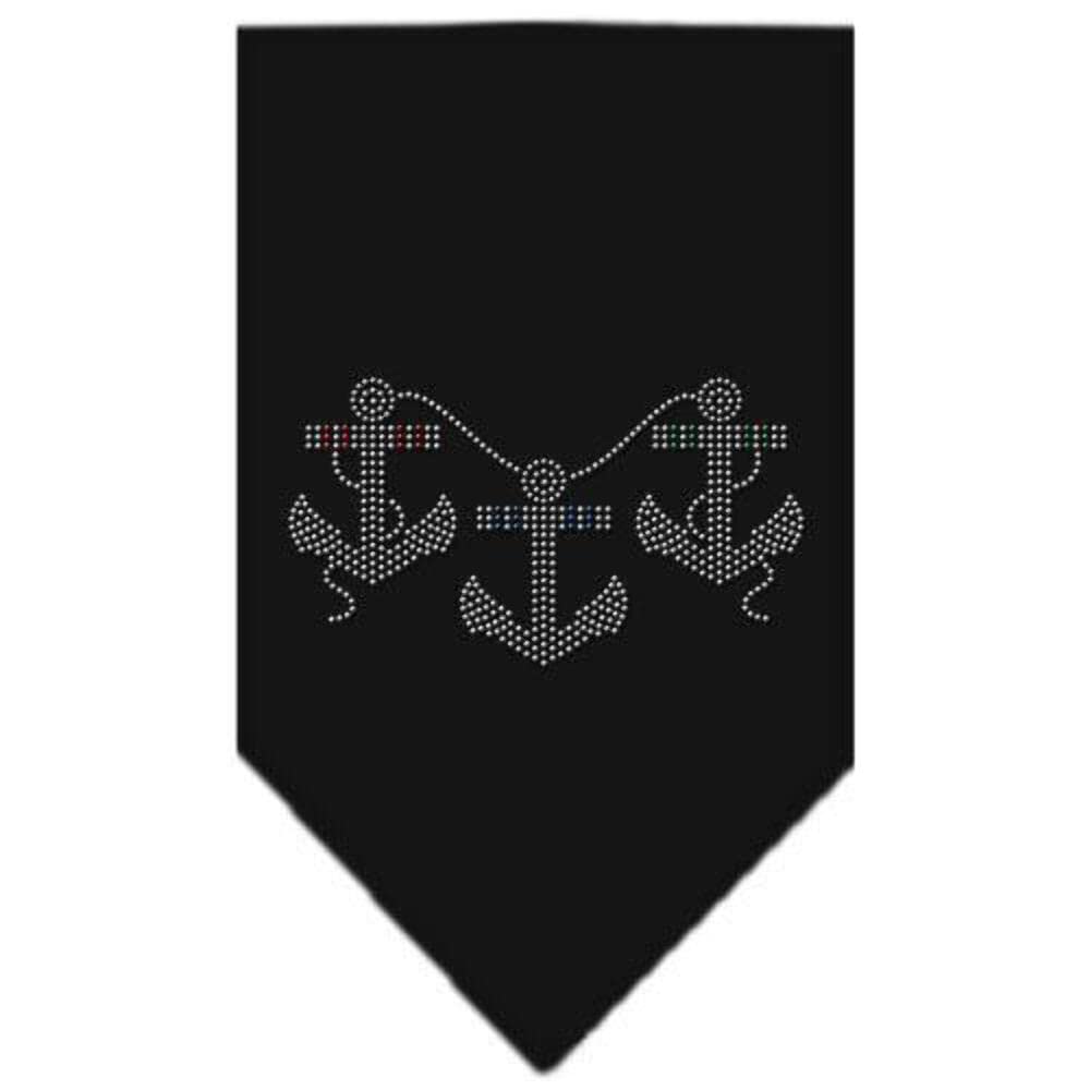 Sparkling Rhinestone Dog Bandana with Anchors Design - Red Small Pet Bandana for Dogs & Cats - Perfect for Holidays, Parties, and Daily Fashion Accessories