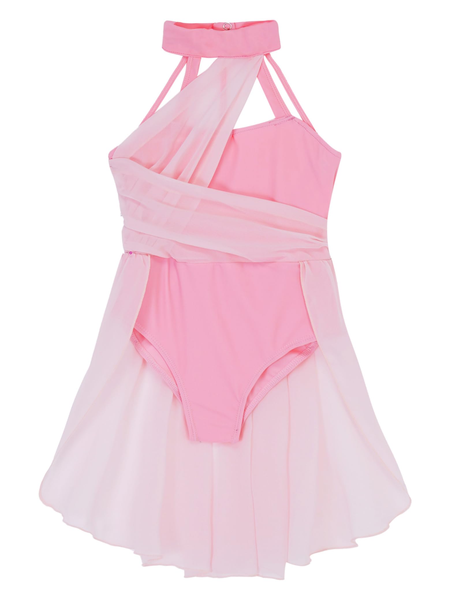 Sxiwei Girls Ballet Dance Leotard Dress - Halter Neck Lyrical Contemporary Ballroom Costume for Performances & Recitals