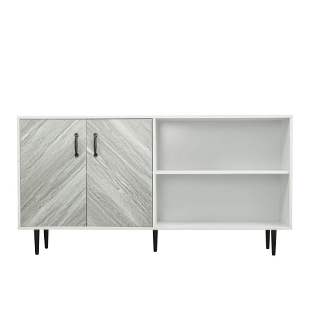 2-Door 3-Shelf Freestanding Storage Cabinet - Entryway Floor Cabinet for Living Room, Office & Bedroom - Perfect for Organizing Books, Decor & Essentials in Small Spaces