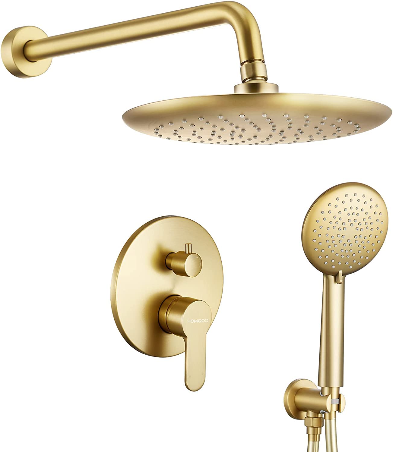 Premium Wall Mounted Shower System - Brushed Gold High Pressure 10