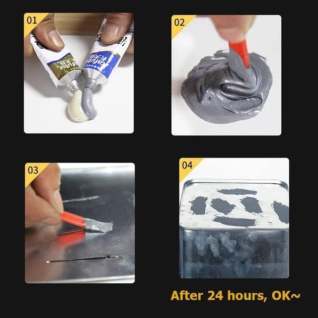 FIGMENT Magic Metal Mending - Cold Weld Metal Repair Paste Adhesive Gel | High Strength Glue for Metal & Plastic | Aluminum Welding Glue | Gap Filler & Waterproof Sealant | Perfect for Automotive, Plumbing & DIY Home Repairs