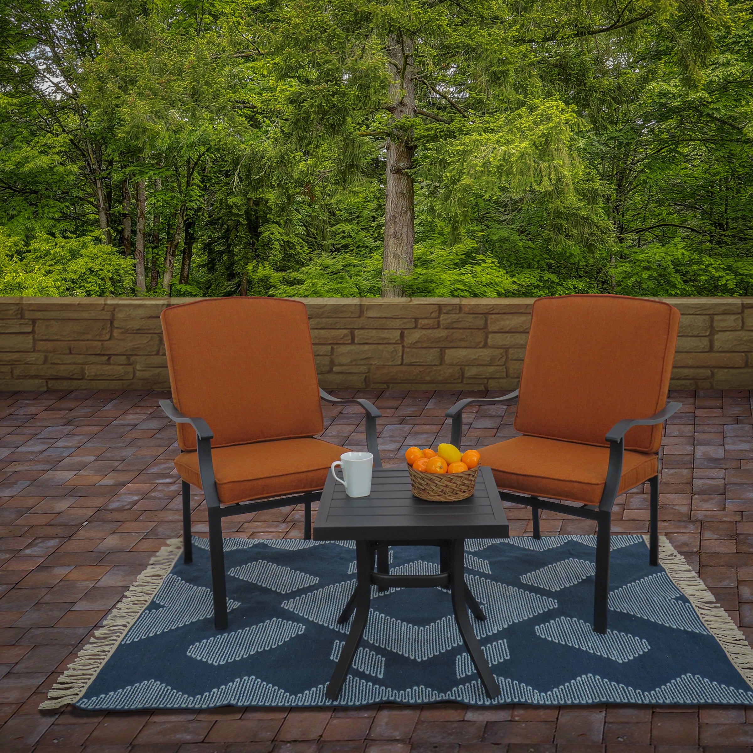 5x7 ft. Indigo Blue Hand Woven Outdoor Rug - Durable & Waterproof for Patio, Deck, Garden, and Poolside - Perfect for Boho & Coastal Decor