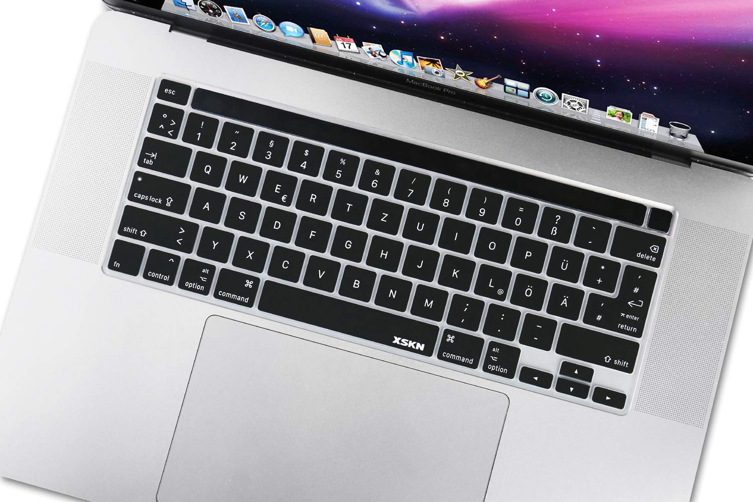 German Language Black Silicone Keyboard Cover for MacBook Pro 16