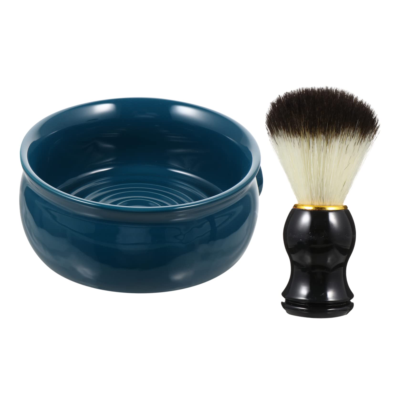 Men's Shaving Kit - 2pcs Beard Brush & Lathering Bowl Set for Travel Grooming