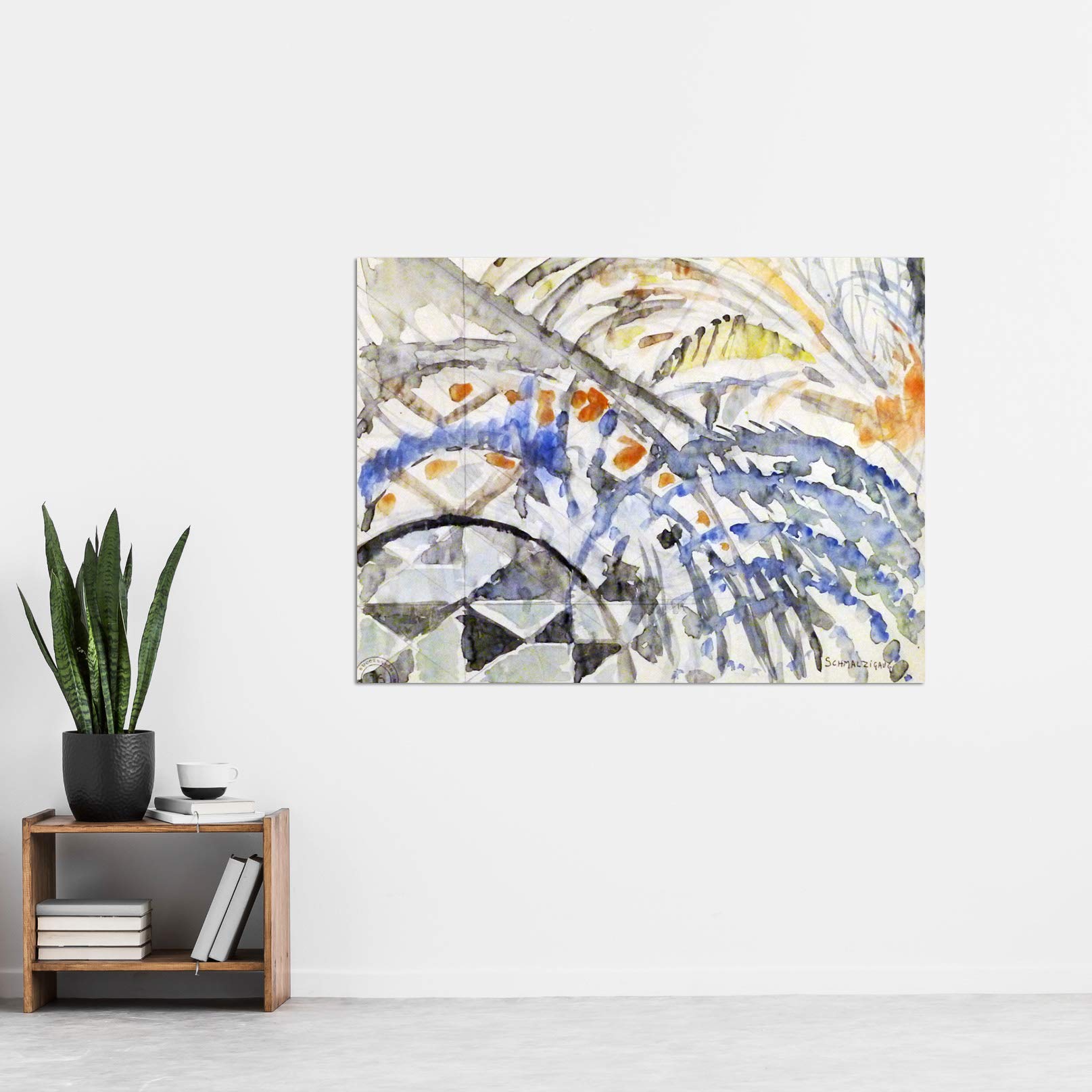 Abstract Composition Futurist Painting - Extra Large Art Print Wall Mural Poster Premium XL - Modern Home & Office Decor