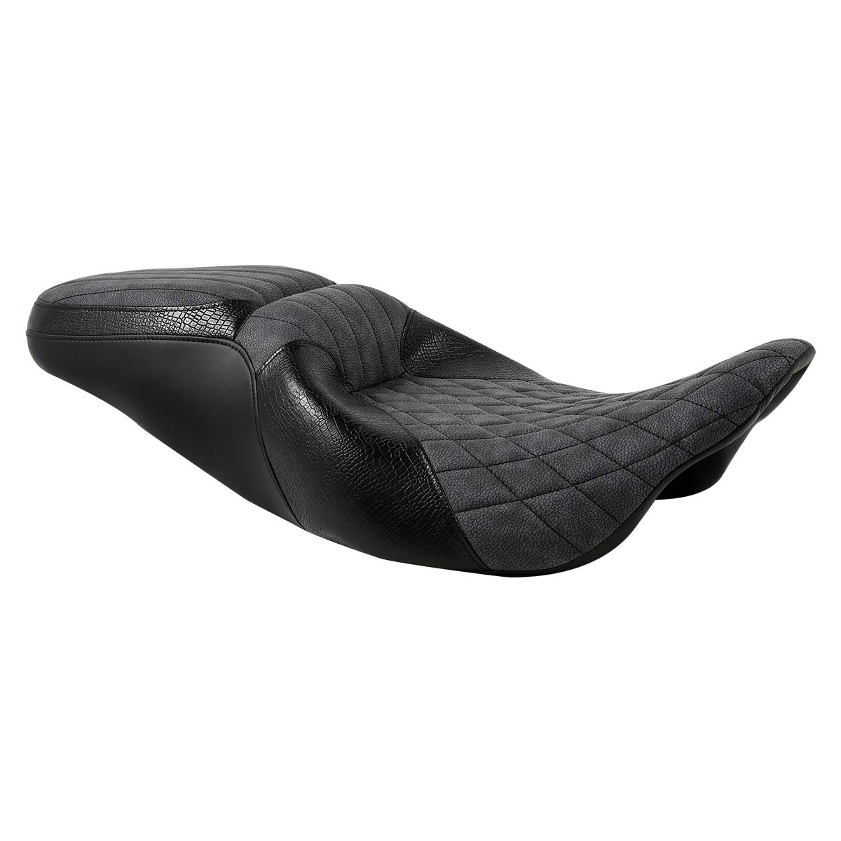 Premium One-Piece 2-Up Bucket Seat for Harley Davidson Road King/Street Glide/Electra Glide/Road Glide (2009-2023) - Comfortable Motorcycle Driver & Passenger Seat for Long Rides & Touring