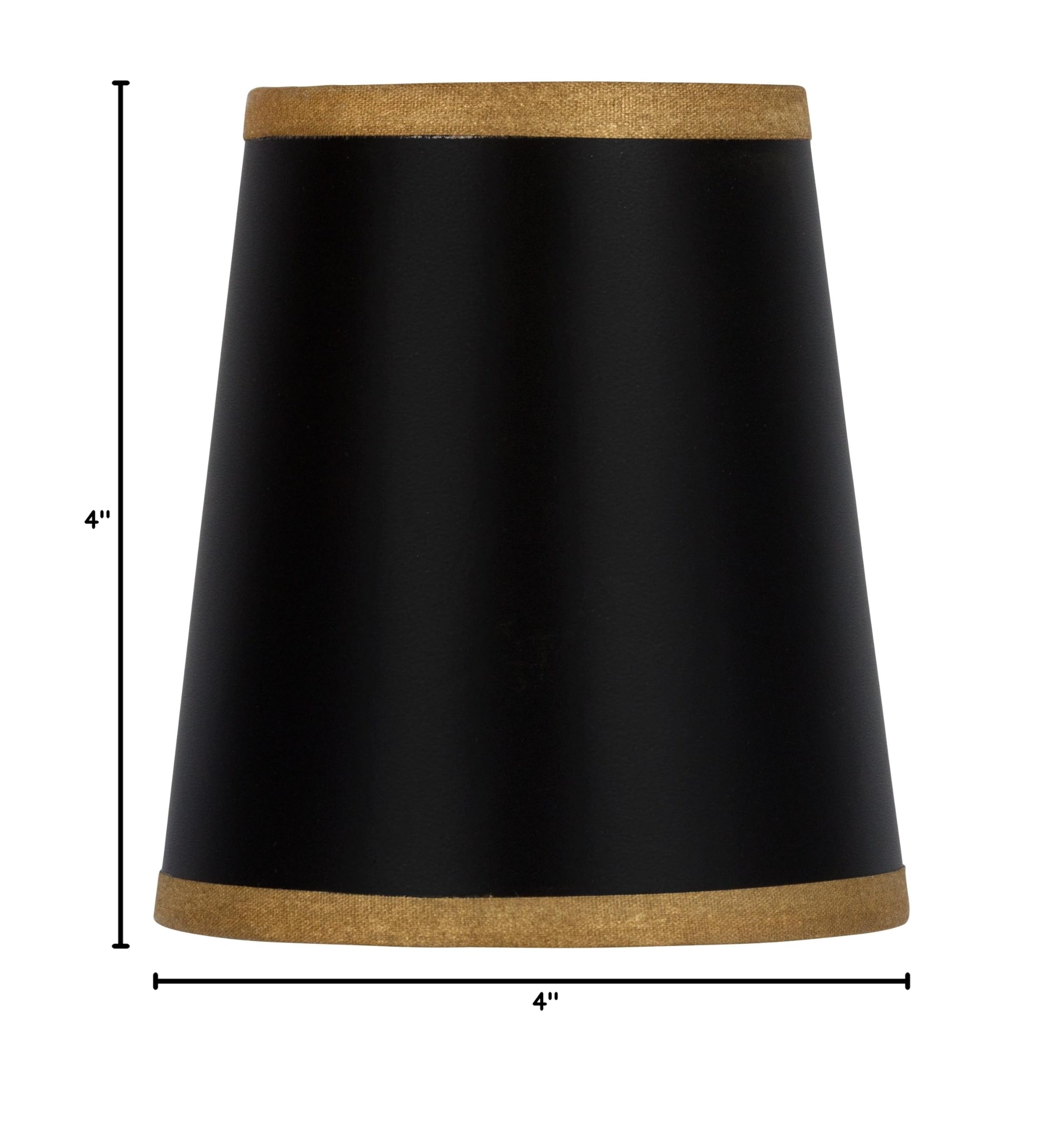 4 Inch Black Parchment Drum Lamp Shades - Set of 6 Clip-On Tapered Chandelier Shades for Dining Room & Bedroom Lighting