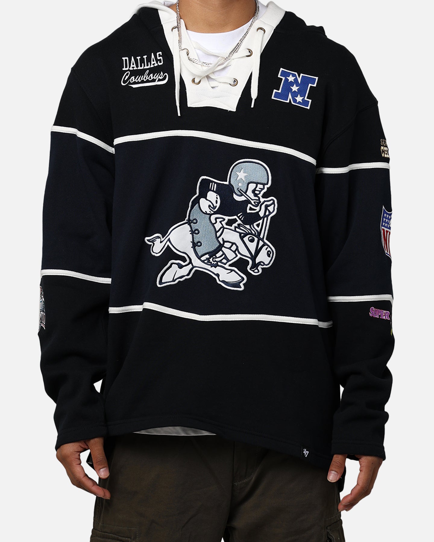 47 Brand Dallas Cowboys Super Bowl Gridiron Hoodie for Men - Jet Black NFL Football Fan Apparel - Perfect for Game Day & Casual Wear