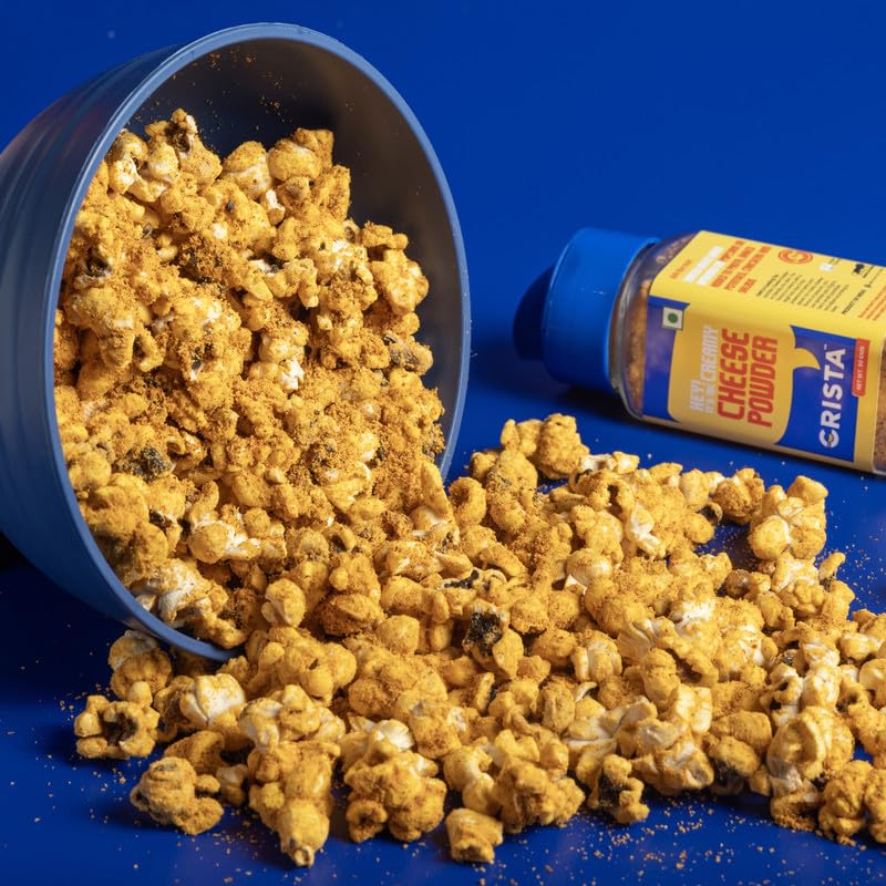 CRISTA Creamy Cheese Powder 50g - Premium Popcorn Seasoning for Pasta, Fries & Pizza | Rich Cheese Flavor Enhancer for Snacks, Baking & Cooking | Perfect for Movie Nights, Parties & Family Gatherings